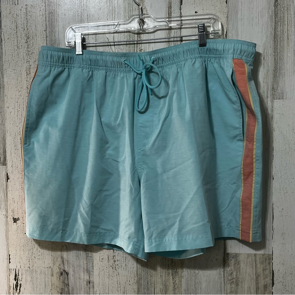 ROWM Quick-Dry Blue Swim Trunks with Elastic Waistband